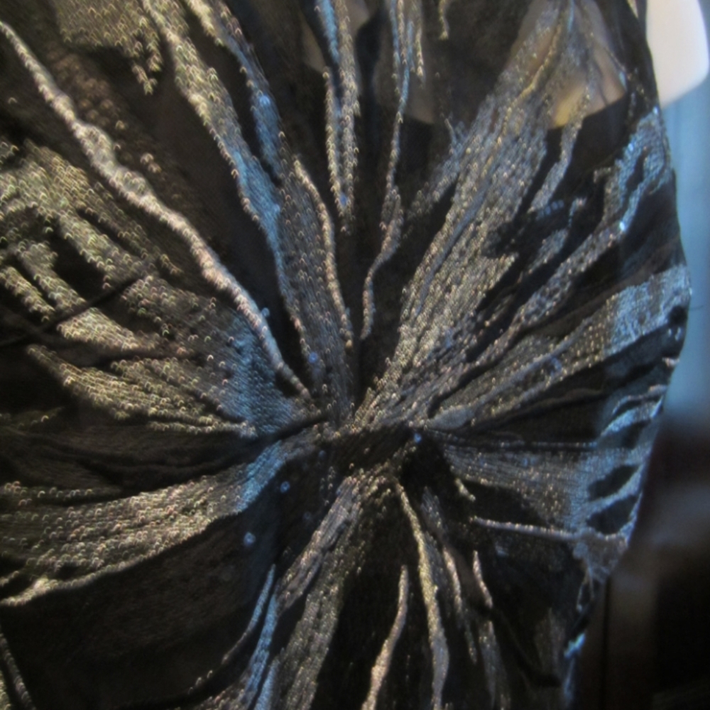 Hilton Hollis Silver Black Silk Dress NWT - Picture 2 of 3